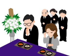 焼香をする人たち